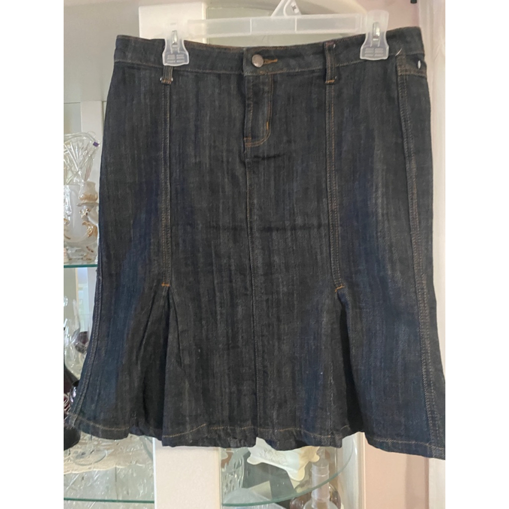 Ricki's Denim Pleated Skirt Size 8 Dark Blue - Picture 2 of 6